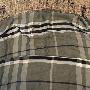 Plaid oblong  Scarf with Fringe